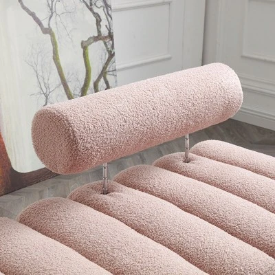 53.2”End Of Bed Bench, Upholstered 2 Seat Sofa Couch, Entryway Ottoman Bench With Metal Legs, Fuzzy Long Bench For Living Room Bedroom Shops 5 53.2”End Of Bed Bench, Upholstered 2 Seat Sofa Couch, Entryway Ottoman Bench With Metal Legs, Fuzzy Long Bench For Living Room Bedroom Shops - Image 5