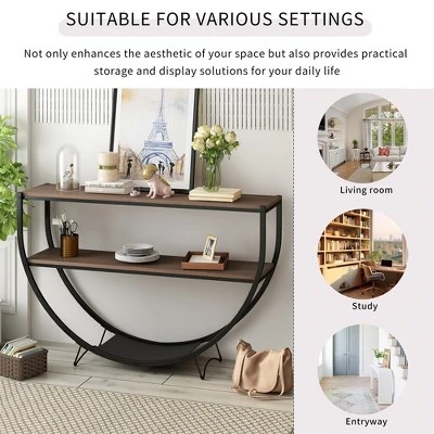 Console Table, Entryway Table With 2-Tier Open Storage Shelf, Industrial Design Display Shelf, Hallway Console Sofa Table For Living Room Hallway 6 Console Table, Entryway Table With 2-Tier Open Storage Shelf, Industrial Design Display Shelf, Hallway Console Sofa Table For Living Room Hallway - Image 6
