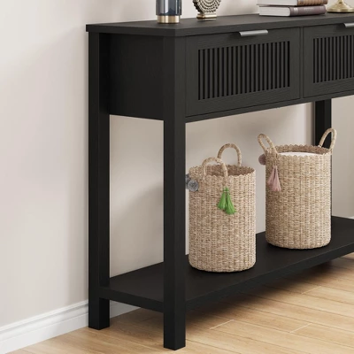 Farmhouse Entryway Table,43 Inch Wood Console Table With 2 Drawers 5 Farmhouse Entryway Table,43 Inch Wood Console Table With 2 Drawers - Image 5