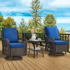 Outdoor Swivel Rocker Chairs Set 3 Piece Wicker Swivel Patio Chair With Rocking Chair, Thickened Cushions & Rattan Side Table For Balcony, Porch 17 Outdoor Swivel Rocker Chairs Set 3 Piece Wicker Swivel Patio Chair With Rocking Chair, Thickened Cushions & Rattan Side Table For Balcony, Porch -Garvee Sales GUEST 14a91d5c 57d6 40a9 9c09 ddd8fa5eba7c