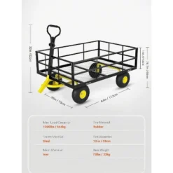 Heavy Duty Garden Wagon Cart With 10" All-Terrain Tires, 2-in-1 Convertible Steel Utility Cart Removable Mesh Sides, 180° Swivel Handle For Yard/Lawn 9 Heavy Duty Garden Wagon Cart With 10" All-Terrain Tires, 2-in-1 Convertible Steel Utility Cart Removable Mesh Sides, 180° Swivel Handle For Yard/Lawn -Garvee Sales GUEST 15495498 40c6 48e4 a16d 6f7b563c7cee