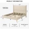 Bed Frame, Upholstered Platform Corduroy Bed Frame With Vertical Channel Tufted Wingback Headboard, Strong Wooden Slats, Easy Assembly