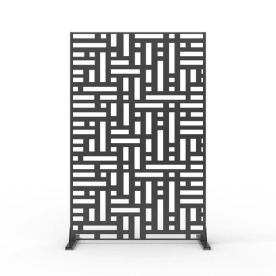 Metal Privacy Screen Outdoor 71"x47", Freestanding Decorative Privacy Fence Panel For Patio, Balcony, Deck, Garden, Black 5 Metal Privacy Screen Outdoor 71"x47", Freestanding Decorative Privacy Fence Panel For Patio, Balcony, Deck, Garden, Black - Image 5