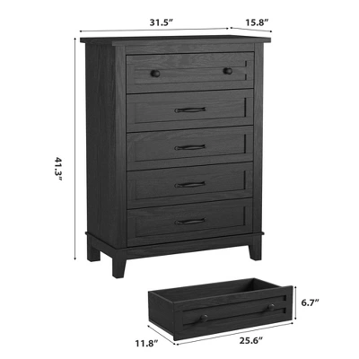 Freestanding 41.3" Tall Vertical Drawer Dresser With Storage , Wooden Closet Storage Chest For Living Room, Bedroom, Entryway, Bedroom 1 Freestanding 41.3" Tall Vertical Drawer Dresser With Storage , Wooden Closet Storage Chest For Living Room, Bedroom, Entryway, Bedroom