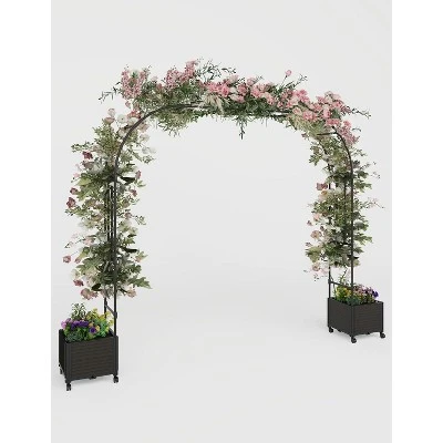 Garden Arch Trellis For Climbing Plants, Metal Wedding Arch Flowers Frame Backdrop Stand, For Wedding Garden Party Plant,Raised Planter Box 9 Garden Arch Trellis For Climbing Plants, Metal Wedding Arch Flowers Frame Backdrop Stand, For Wedding Garden Party Plant,Raised Planter Box - Image 9