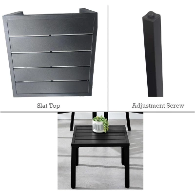 3-Piece Bistro Set, Outdoor Bistro Set, Stackable Metal Square Table And Chairs, Small Conversation Set Patio Furniture For Backyard, Deck 5 3-Piece Bistro Set, Outdoor Bistro Set, Stackable Metal Square Table And Chairs, Small Conversation Set Patio Furniture For Backyard, Deck - Image 5