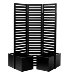 Freestanding Outdoor Privacy Screen With 4 Self-Draining Planters/Raised Garden Beds, 3 Hinged Panels For Patio, Backyard, Deck, Black 13 Freestanding Outdoor Privacy Screen With 4 Self-Draining Planters/Raised Garden Beds, 3 Hinged Panels For Patio, Backyard, Deck, Black -Garvee Sales GUEST 16ad0ec4 c3a7 4d03 b176 8d6e4a65a0c7