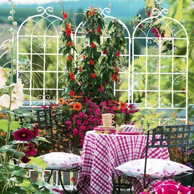 4 Pack 86.7"x19.7" Metal Garden Trellis, Rustproof Wire Lattice Panel, Outdoor Flower Support Trellis For Climbing Plants Roses Vine Cucumbers 6 4 Pack 86.7"x19.7" Metal Garden Trellis, Rustproof Wire Lattice Panel, Outdoor Flower Support Trellis For Climbing Plants Roses Vine Cucumbers - Image 6
