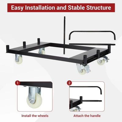 Drywall Cart Steel Panel Truck, Heavy Duty Flatbed Dolly Carts With Wheels, Table Cart With 1500 Lbs Capacity Utility Tool Cart 2 Drywall Cart Steel Panel Truck, Heavy Duty Flatbed Dolly Carts With Wheels, Table Cart With 1500 Lbs Capacity Utility Tool Cart - Image 2