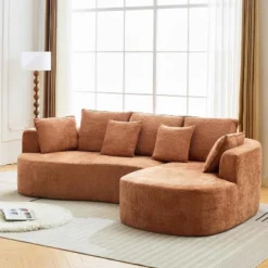 106'' Curved Modular Sectional Sofa With Chaise & Sleeper, Chenille Fabric, No Assembly For Living Room/Apartment/Bedroom -Garvee Sales GUEST 1761089c b2a4 4022 929c 2bcff0d9da29