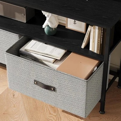 Garvee 55" TV Stand Entertainment Center With 3 Fabric Drawers, Rustic Dresser For Living Room, Bedroom 4 Garvee 55" TV Stand Entertainment Center With 3 Fabric Drawers, Rustic Dresser For Living Room, Bedroom - Image 4