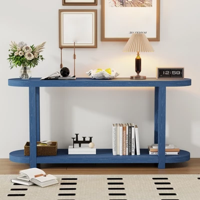 Entryway Console Table With Storage, 2 Tier Modern Narrow Long Sofa Table, Behind Couch Table,Hallway Table For Living Room Entryway And Foyer 8 Entryway Console Table With Storage, 2 Tier Modern Narrow Long Sofa Table, Behind Couch Table,Hallway Table For Living Room Entryway And Foyer - Image 8
