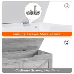 Whizmax Storage Bench - Entryway Shoe Bench With Seat Cushion & 2 Safety Hinges, Multi-Use Chest For Living Room, Bedroom, White 14 Whizmax Storage Bench - Entryway Shoe Bench With Seat Cushion & 2 Safety Hinges, Multi-Use Chest For Living Room, Bedroom, White -Garvee Sales GUEST 1934ea64 e80f 4537 9dee 012d0ad55038