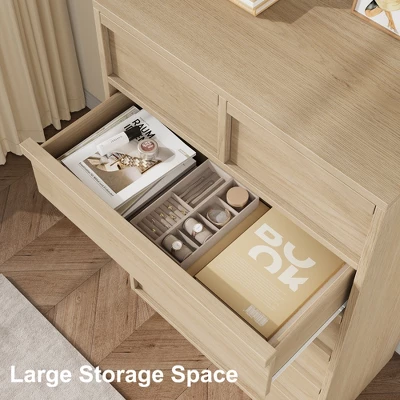 Garvee 7 Drawer Dresser For Bedroom, Natural 7 Chest Of Drawers Tall With Concave Handles, Wooden Dresser Organizer For Living Room Nursery Entryway 4 Garvee 7 Drawer Dresser For Bedroom, Natural 7 Chest Of Drawers Tall With Concave Handles, Wooden Dresser Organizer For Living Room Nursery Entryway - Image 4