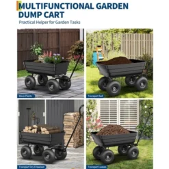 4 Cu. Ft. Poly Dump Cart - Heavy Duty 600 LBS Garden Cart, 10" No-Flat Tires & 180° Handle, Rust-Proof, For Yard, Landscaping, Gardening 11 4 Cu. Ft. Poly Dump Cart - Heavy Duty 600 LBS Garden Cart, 10" No-Flat Tires & 180° Handle, Rust-Proof, For Yard, Landscaping, Gardening -Garvee Sales GUEST 19877ffa 36d2 49df 8fc6 f2986890a41d