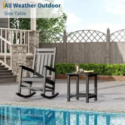 Square HDPE Outdoor Side Table - Durable Adirondack Patio End Table For Beach, Porch - Weather Resistant & Easy To Assemble -Garvee Sales GUEST 198d5664 e5c0 4344 8fc9 5a5c205a1676