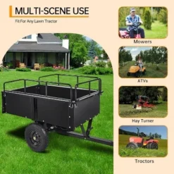 750Lb Heavy Duty Utility Trailer W/Removable Sides, 15 Cu.Ft ATV/Garden Dump Cart, Pneumatic Tires For Lawn Mowers, Tractors, Farm (Black/Yellow) 12 750Lb Heavy Duty Utility Trailer W/Removable Sides, 15 Cu.Ft ATV/Garden Dump Cart, Pneumatic Tires For Lawn Mowers, Tractors, Farm (Black/Yellow) -Garvee Sales GUEST 1a05441c 61a7 41a0 b7cc aabee9b690e0