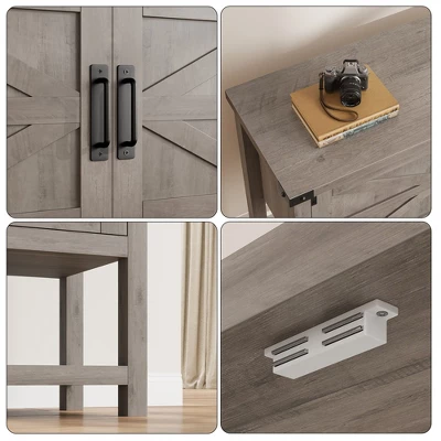 Farmhouse Entryway Table With 2-Door Cabinet, Wood Console Table With Storage, Coffee Bar Cabinet, Sofa Tables Buffet Sideboard 6 Farmhouse Entryway Table With 2-Door Cabinet, Wood Console Table With Storage, Coffee Bar Cabinet, Sofa Tables Buffet Sideboard - Image 6