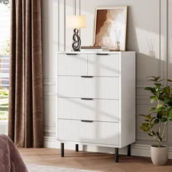 Garvee 5 Drawer Dresser For Bedroom, Modern Tall Chest Of Drawers With Metal Legs And Wooden Storage Cabinet For Living Room, White 9 Garvee 5 Drawer Dresser For Bedroom, Modern Tall Chest Of Drawers With Metal Legs And Wooden Storage Cabinet For Living Room, White -Garvee Sales GUEST 1ada2de7 6259 4542 938a da9b763b865a