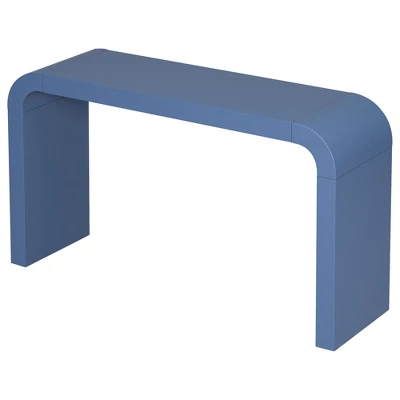 55.1-Inch Console Table, Minimalist Curved Design Entryway Table Sofa Table With Acacia Veneer And Two Legs For Entryway, Hallway, Living Room 2 55.1-Inch Console Table, Minimalist Curved Design Entryway Table Sofa Table With Acacia Veneer And Two Legs For Entryway, Hallway, Living Room - Image 2