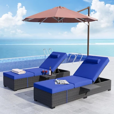 Garvee Outdoor PE Wicker Chaise Lounge Chairs Set Of 2 Patio Brown Rattan Reclining Chair Adjustable Backrest Pool Sunbathing Recliners 10 Garvee Outdoor PE Wicker Chaise Lounge Chairs Set Of 2 Patio Brown Rattan Reclining Chair Adjustable Backrest Pool Sunbathing Recliners - Image 10