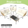 4-Piece Outdoor Wicker L-Shaped Patio Sofa Set With Cushions & Glass Coffee Table, Boho Sectional Set For Backyard, Garden, Or Poolside ¨C Beige