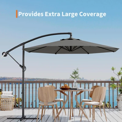 Garvee 10FT Cantilever Umbrella Outdoor Patio, Patio Umbrella With Lift & Tilt Adjustment, UV Protection, Fade Resistant For Deck, Pool, Gray 6 Garvee 10FT Cantilever Umbrella Outdoor Patio, Patio Umbrella With Lift & Tilt Adjustment, UV Protection, Fade Resistant For Deck, Pool, Gray - Image 6
