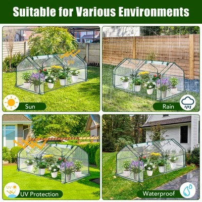 Mini Greenhouse For Outdoor,Portable Greenhouse Outdoor Garden W/ Roll-up Zipper Door,Waterproof & UV Protected Green House For Garden Patio Backyard 3 Mini Greenhouse For Outdoor,Portable Greenhouse Outdoor Garden W/ Roll-up Zipper Door,Waterproof & UV Protected Green House For Garden Patio Backyard - Image 3