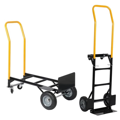 Hand Truck Dolly 2 Wheel Dolly Cart And 4 Wheel Push Cart With Swivel Wheels 330 LBS Capacity,abstract,black,33.46in,2.79ft 2 Hand Truck Dolly 2 Wheel Dolly Cart And 4 Wheel Push Cart With Swivel Wheels 330 LBS Capacity,abstract,black,33.46in,2.79ft - Image 2