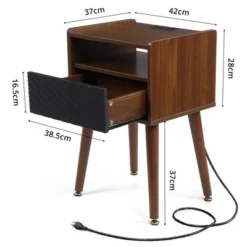 Mid-Century Nightstand With Drawers, Side Table With Charging Station 9 Mid-Century Nightstand With Drawers, Side Table With Charging Station -Garvee Sales GUEST 1d707ac9 8b30 46c6 8099 bd3004adfd25