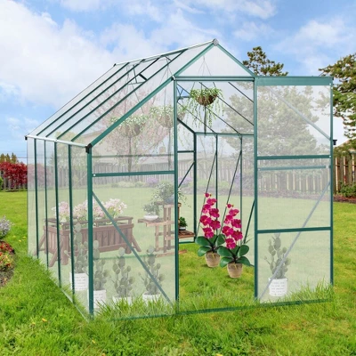 Greenhouses For Outdoors, Walk In Greenhouse With Adjustable Roof, Drainage System & Galvanized Base, Rust-proof Greenhouse For Backyard 3 Greenhouses For Outdoors, Walk In Greenhouse With Adjustable Roof, Drainage System & Galvanized Base, Rust-proof Greenhouse For Backyard - Image 3