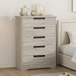 5 Drawer Dresser For Bedroom, Dresser Chest Of Drawers With Embedded Handles Design, Wooden Dresser Organizer For Living Room, Nursery, Hallway 14 5 Drawer Dresser For Bedroom, Dresser Chest Of Drawers With Embedded Handles Design, Wooden Dresser Organizer For Living Room, Nursery, Hallway -Garvee Sales GUEST 1f13a26b 8586 4698 8290 34e2df2e4814