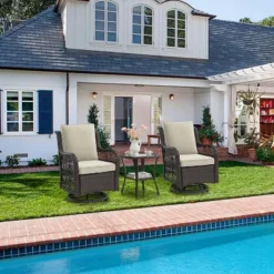 Outdoor Swivel Rocker Chairs Set 3 Piece Wicker Swivel Patio Chair With Rocking Chair, Thickened Cushions & Rattan Side Table For Balcony, Porch 13 Outdoor Swivel Rocker Chairs Set 3 Piece Wicker Swivel Patio Chair With Rocking Chair, Thickened Cushions & Rattan Side Table For Balcony, Porch -Garvee Sales GUEST 1fbd5bc6 2c28 48ad a233 d203effa5aa7