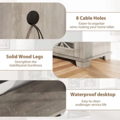 Farmhouse TV Stand For 80 Inch, Mid Century Modern Entertainment Center With LED Lights And Storage, Wooden Media Cabinet Furniture 12 Farmhouse TV Stand For 80 Inch, Mid Century Modern Entertainment Center With LED Lights And Storage, Wooden Media Cabinet Furniture -Garvee Sales GUEST 2052a840 ceab 4250 ab57 854ab25d1ee0