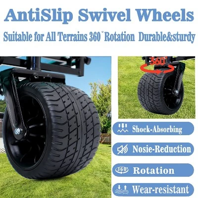 Utility Park Garden Cart, Folding Camping Trolley, Outdoor Picnic Beach Wagon, Brown 7 Utility Park Garden Cart, Folding Camping Trolley, Outdoor Picnic Beach Wagon, Brown - Image 7