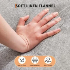 3-Position Adjustable Futon Sofa Bed, Compact Loveseat, Modern Mid-Century Sleeper Sofa, Convertible Couch, Living Room Couches (Grey/Brown) -Garvee Sales GUEST 213f41ee 8d86 47cd a1c7 1a449d7cab10