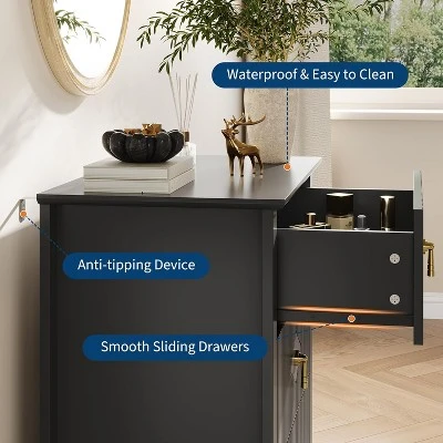 Modern Fluted Dresser, 3/5/6/7 Drawer Wood Dresser For Bedroom, Modern Chest Of Drawers, Storage Organizer Cabinet For Living Room, Entryway 3 Modern Fluted Dresser, 3/5/6/7 Drawer Wood Dresser For Bedroom, Modern Chest Of Drawers, Storage Organizer Cabinet For Living Room, Entryway - Image 3