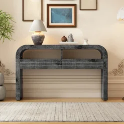 52" Console Table With 2 Drawers, Wooden Entryway Table With Open Shelf, Accent Sofa Table, Behind Couch Table For Living Room Hallway -Garvee Sales GUEST 22eaee13 2ca8 4e1d acad cebbd6064009