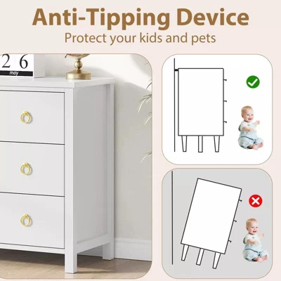 Freestanding Dresser Storage, Vertical Cabinet With Storage Drawer Dresser, Wooden Closet Dressers Chest For Bedroom, Nursery, Living Room 5 Freestanding Dresser Storage, Vertical Cabinet With Storage Drawer Dresser, Wooden Closet Dressers Chest For Bedroom, Nursery, Living Room - Image 5