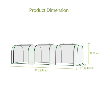 Mini Greenhouse With PE Cover & Roll-Up Zipper Door, Portable Plant Growing Tent For Indoor, Outdoor, Balcony, Garden – White 4 Mini Greenhouse With PE Cover & Roll-Up Zipper Door, Portable Plant Growing Tent For Indoor, Outdoor, Balcony, Garden – White - Image 4