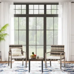 Whizmax 3 Pieces Patio Furniture Set, Indoor/Outdoor Rattan Sectional Sofa Conversation Bistro Set For Garden Balcony Backyard Porch Lawn