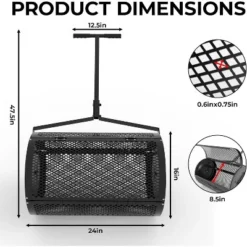 24-Inch Lawn Spreader For Compost And Mulch – Durable Roller Spreader For Effortless Garden Maintenance And Soil Enhancement