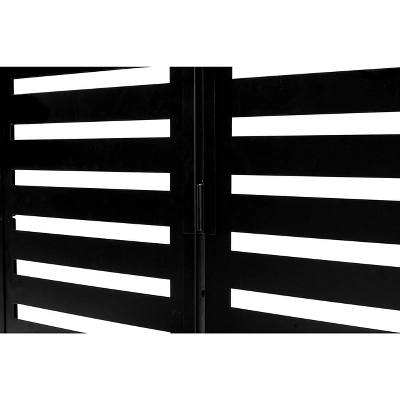 Freestanding Outdoor Privacy Screen With 4 Self-Draining Planters/Raised Garden Beds, 3 Hinged Panels For Patio, Backyard, Deck, Black 2 Freestanding Outdoor Privacy Screen With 4 Self-Draining Planters/Raised Garden Beds, 3 Hinged Panels For Patio, Backyard, Deck, Black - Image 2