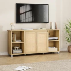 TV Stand For 65 Inch, Entertainment Center With Storage Shelves & Glass Doors – Wooden Media Console Cabinet For Living Room, Bedroom 12 TV Stand For 65 Inch, Entertainment Center With Storage Shelves & Glass Doors – Wooden Media Console Cabinet For Living Room, Bedroom -Garvee Sales GUEST 257b7c6a 913c 4a93 9e56 b96aab0da1a2