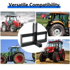 3 Point 2" Square Trailer Hitch Receiver For Category 1 Tractors, Versatile Tractor Tow Drawbar Adapter