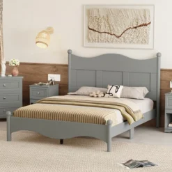 3-Pieces Bedroom Dresser Night Stand Set, 6-Drawer Dresser And 2 Nightstands With Metal Handles, Elegant Design And Retro Style,White