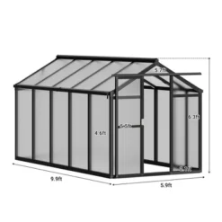 Garvee 6x10 FT Greenhouse For Outdoors,Polycarbonate Greenhouse With Quick Setup Structure And Roof Vent,Aluminum Large Walk-in Greenhouse For Garden 12 Garvee 6x10 FT Greenhouse For Outdoors,Polycarbonate Greenhouse With Quick Setup Structure And Roof Vent,Aluminum Large Walk-in Greenhouse For Garden -Garvee Sales GUEST 26353c46 d240 4e81 aa37 0fa82ebf76d0