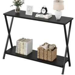 Whizmax 2-Tier Narrow Console Sofa Side Table For Entryway, Hallway, Living Room -Garvee Sales GUEST 264297d7 54da 4425 bd74 1d7dc7d289d5