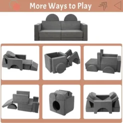 8Pcs Modular Kids Couch Sofa Set For Playroom Bedroom, Grey Comfort Toddler Convertible Sofa Foam Playset 12 8Pcs Modular Kids Couch Sofa Set For Playroom Bedroom, Grey Comfort Toddler Convertible Sofa Foam Playset -Garvee Sales GUEST 26b5ddcf abdc 4eef a52b 4cd9cf9b0ab2