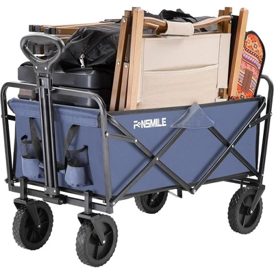 Folding Wagon,the Combination Of 600D Oxford Fabric And PVC Material Allows This Folding Wagon To Support Up To 220 Lbs, Dark Navy Blue 5 Folding Wagon,the Combination Of 600D Oxford Fabric And PVC Material Allows This Folding Wagon To Support Up To 220 Lbs, Dark Navy Blue - Image 5